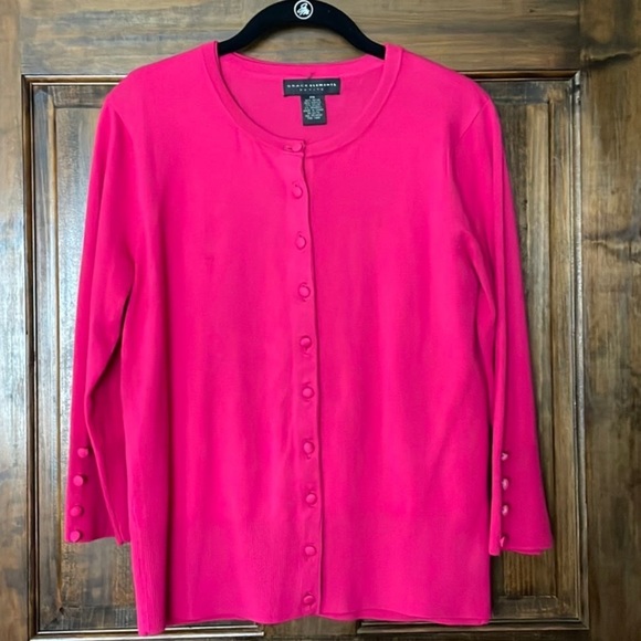Grace Elements Magenta Cardigan & Shell 2 Piece Set Size M Petite - Picture 2 of 10